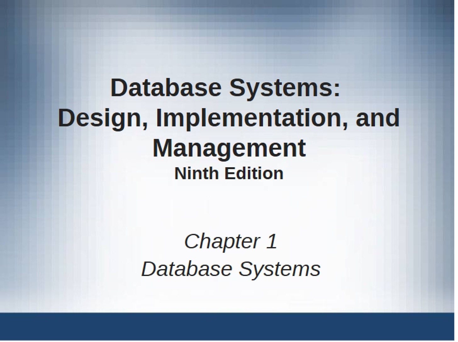Database Systems Chapter One