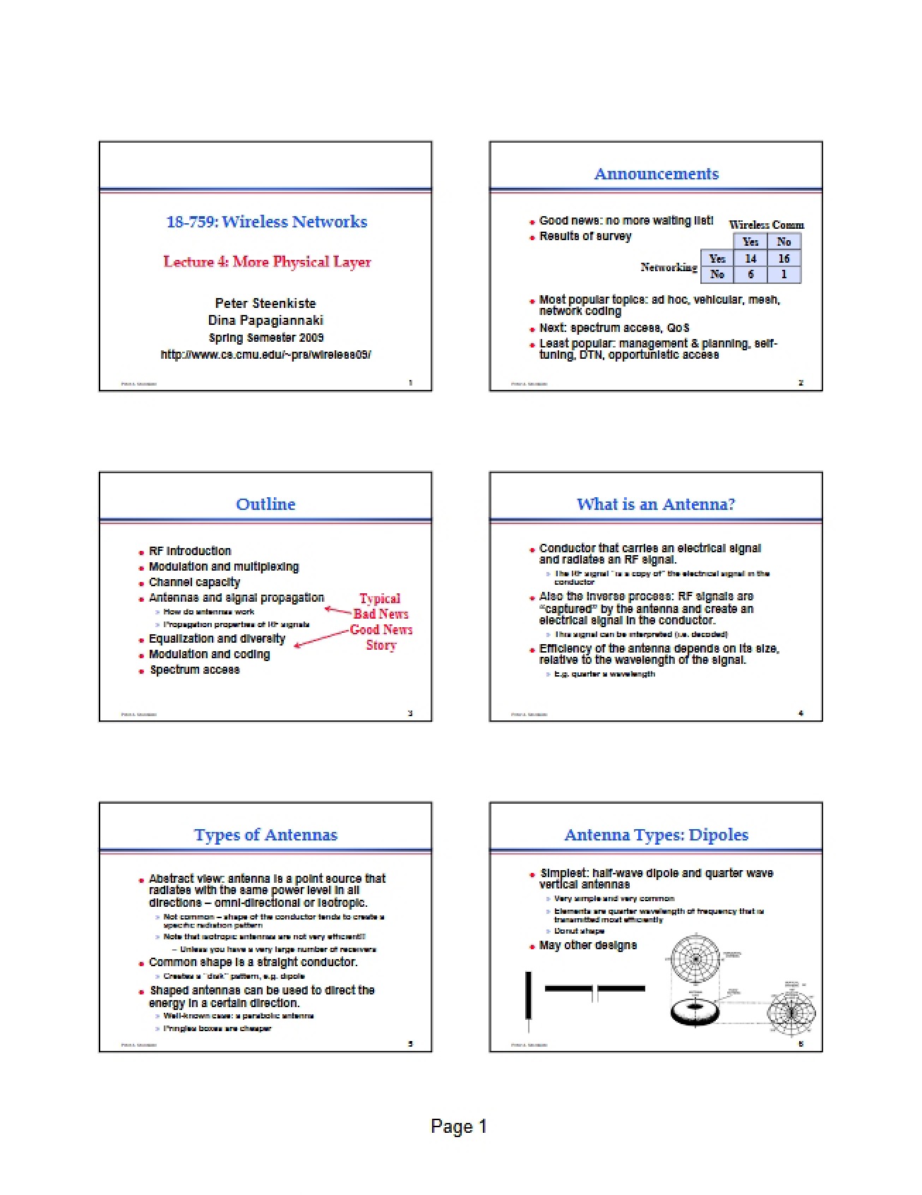 Wireless Networks Lecture Materials
