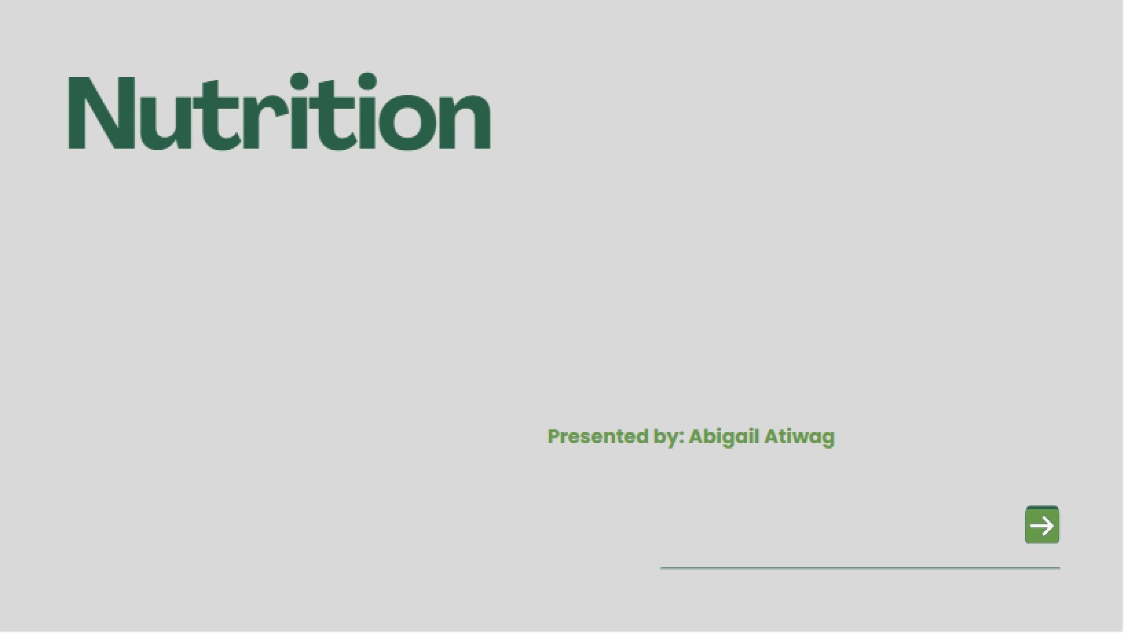 Nutrition and Wellness