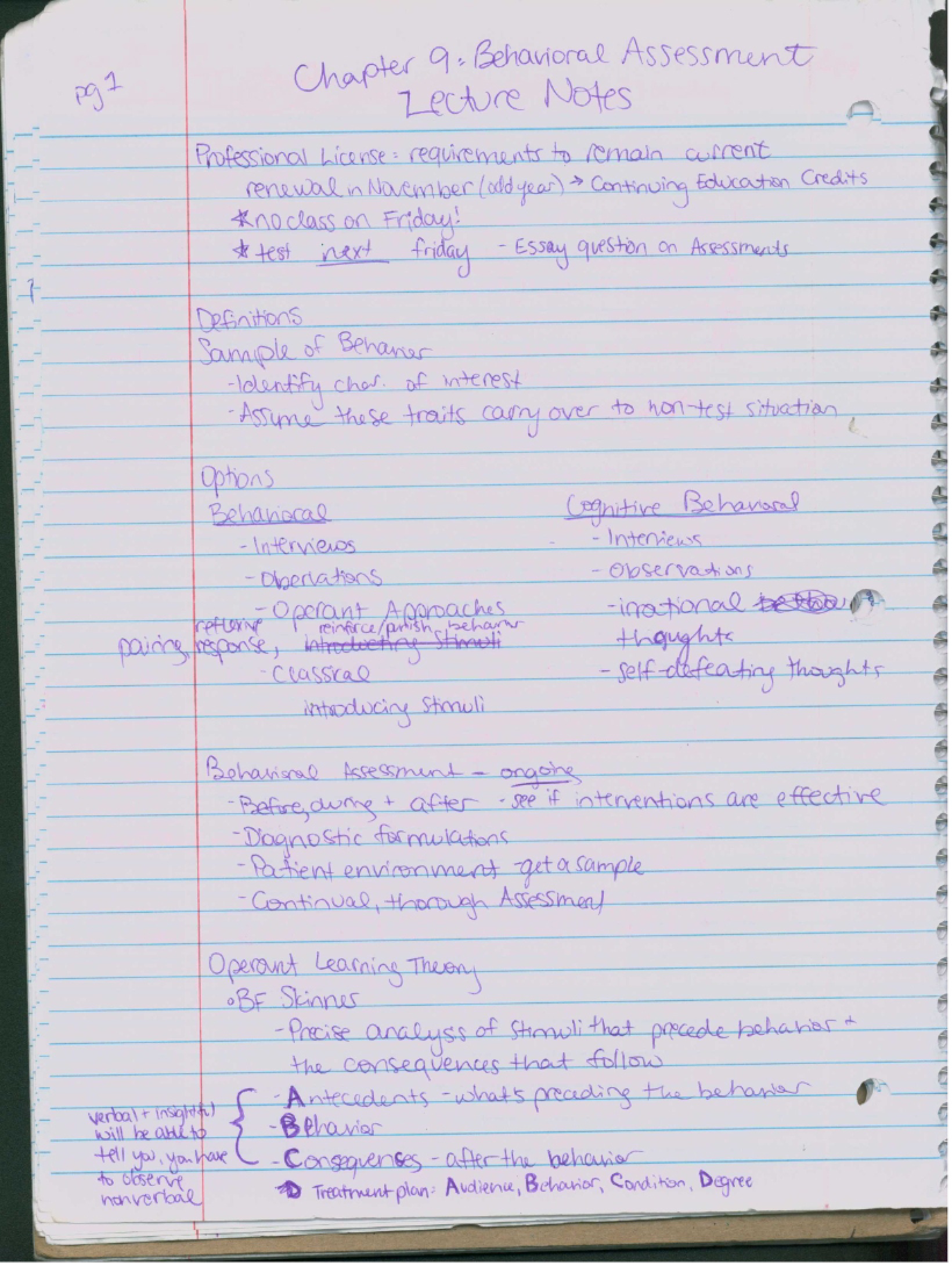 Notes on Clinical Psychology