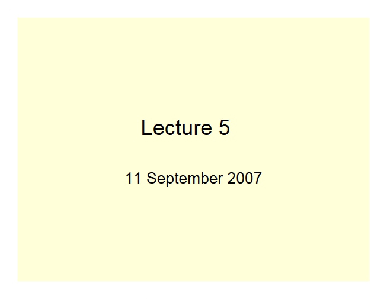 Lecture 05