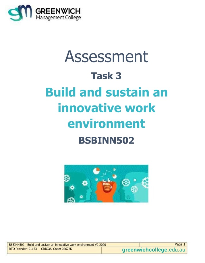 Assessment Task 3 for BSBINN502