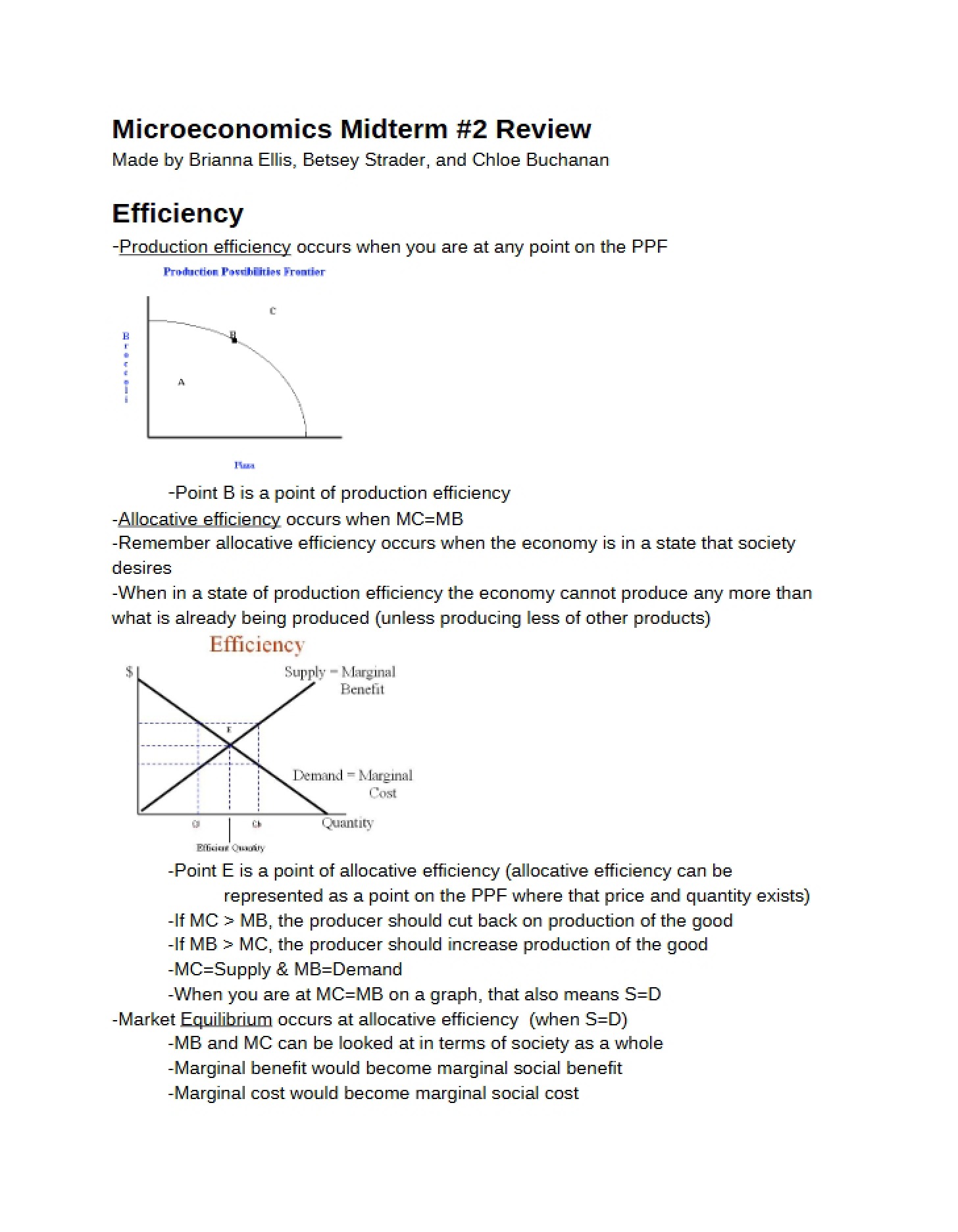Second Microeconomics Midterm