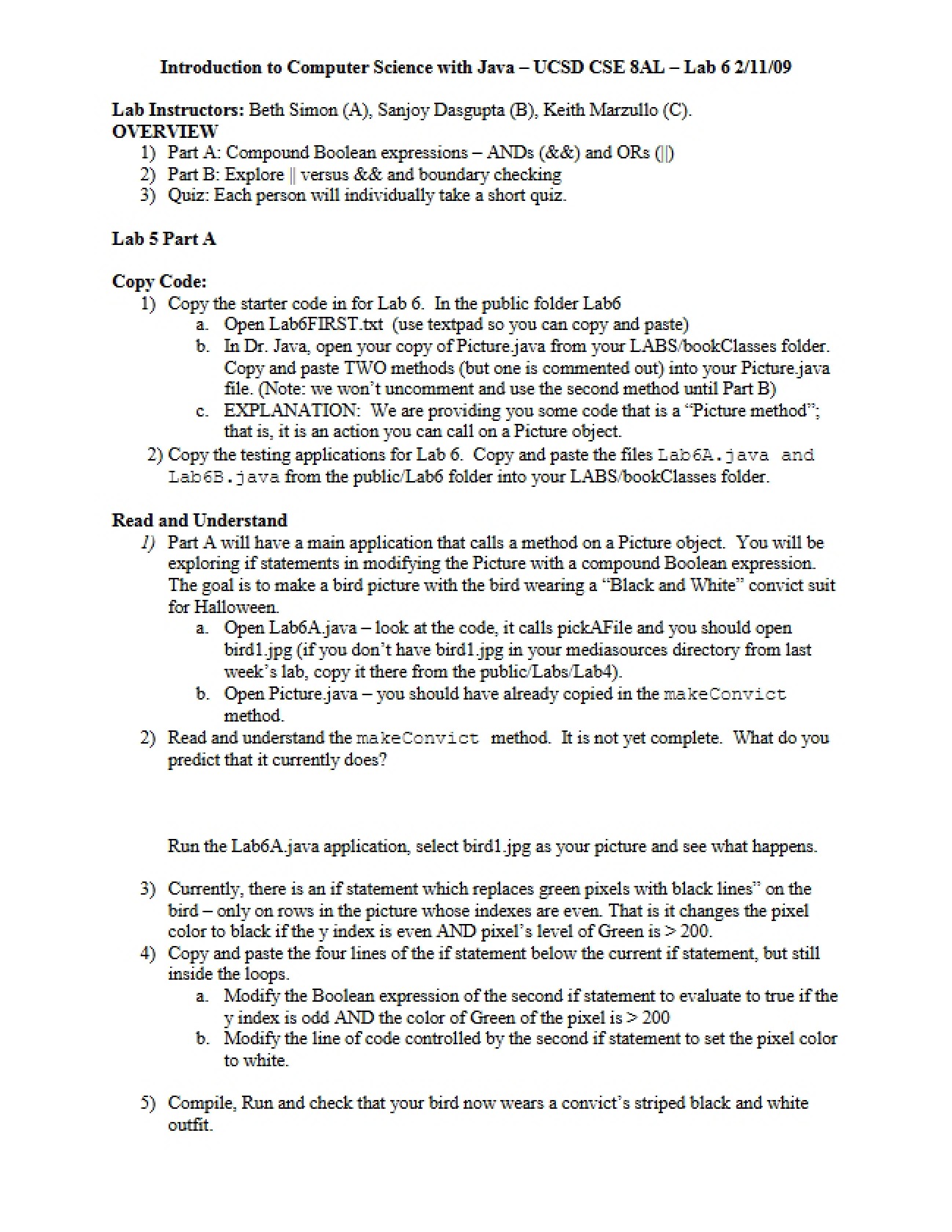 Introductory Java Programming Lab 6