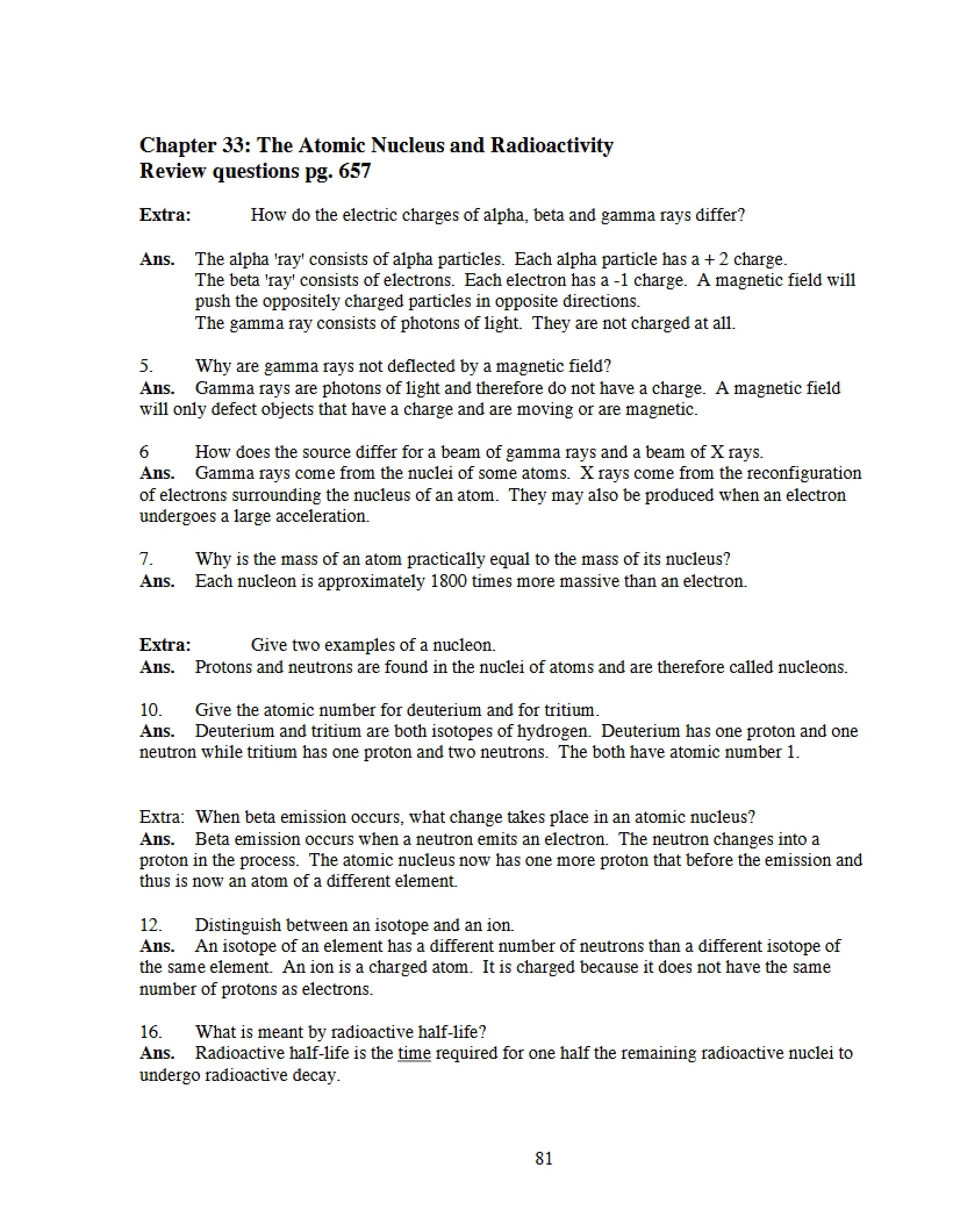 Radioactivity and Atomic Nucleus (Chapter 33)