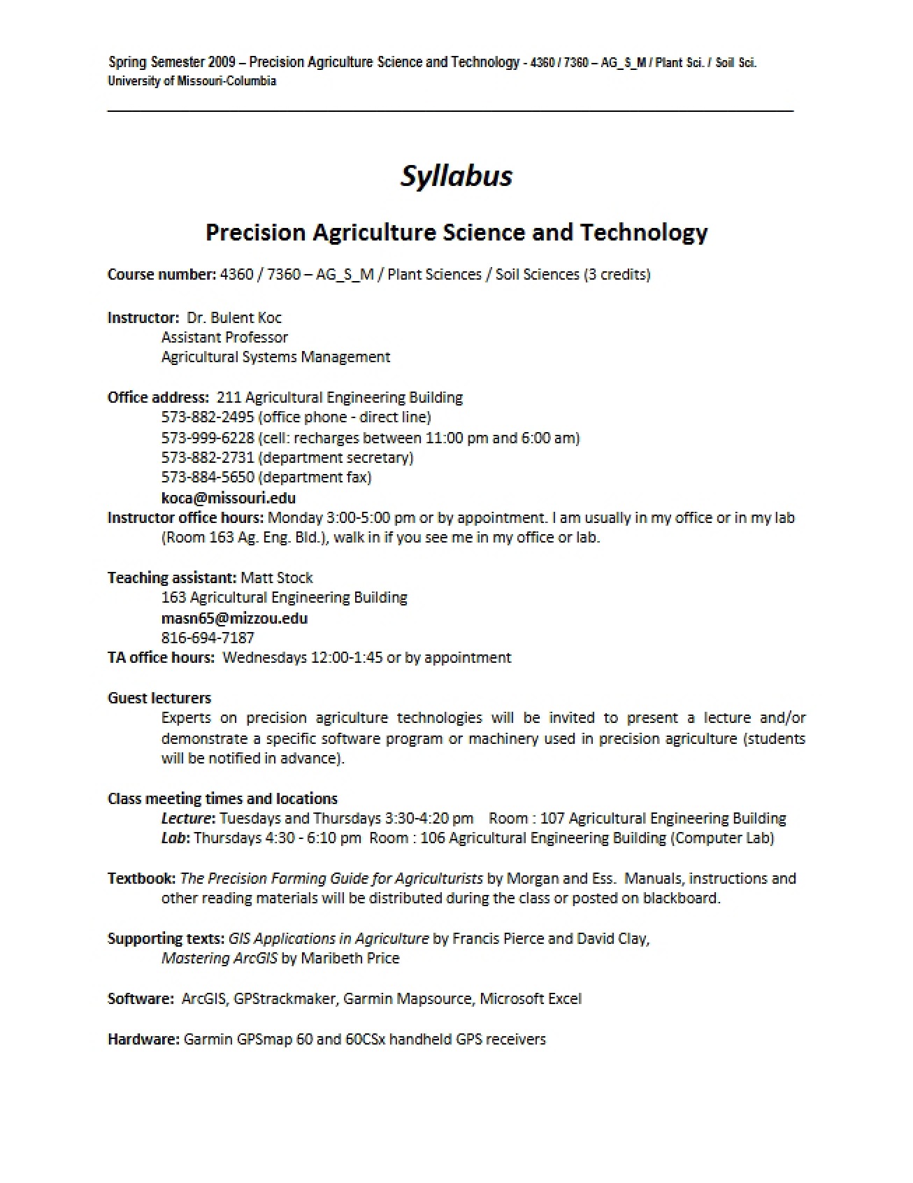 Syllabus Overview