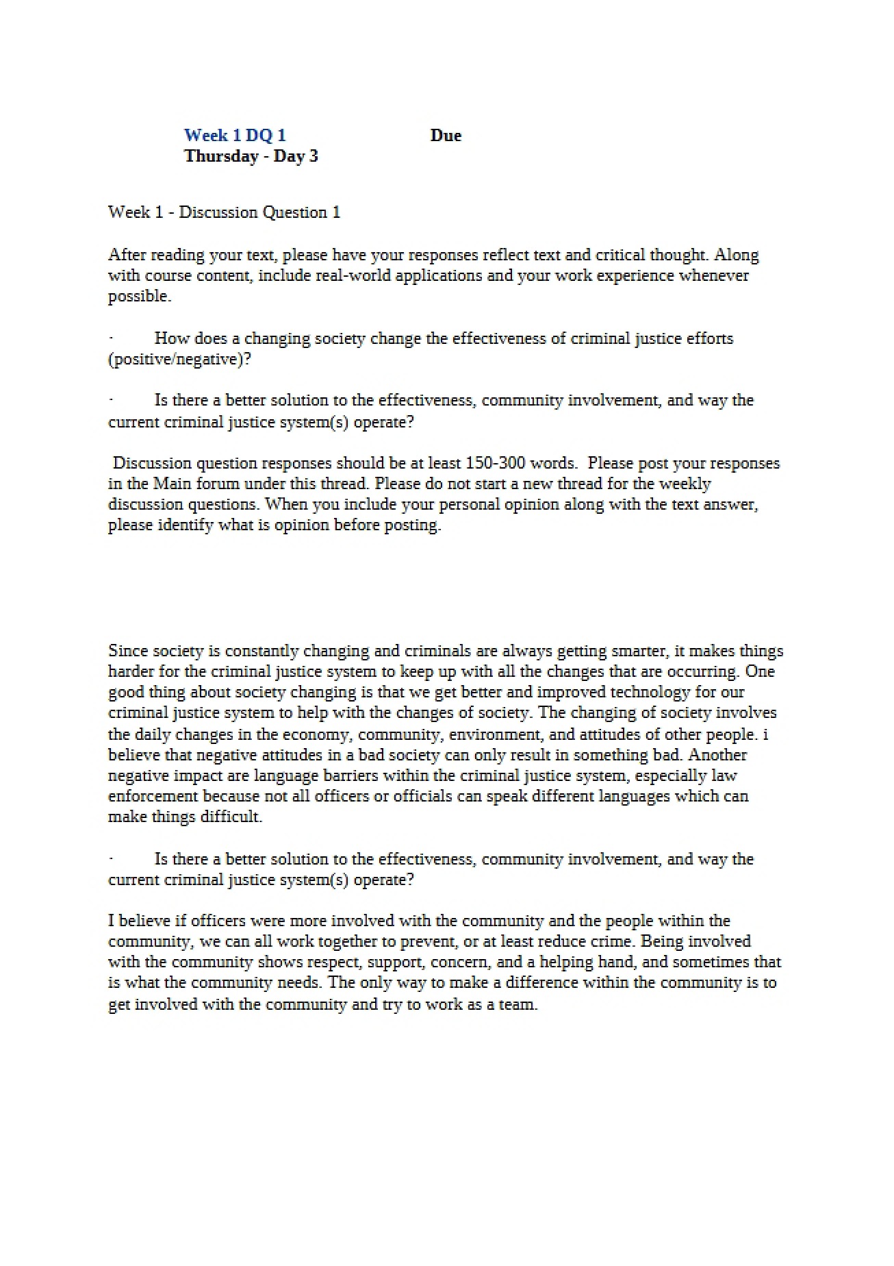 First Discussion Prompt for Week One
