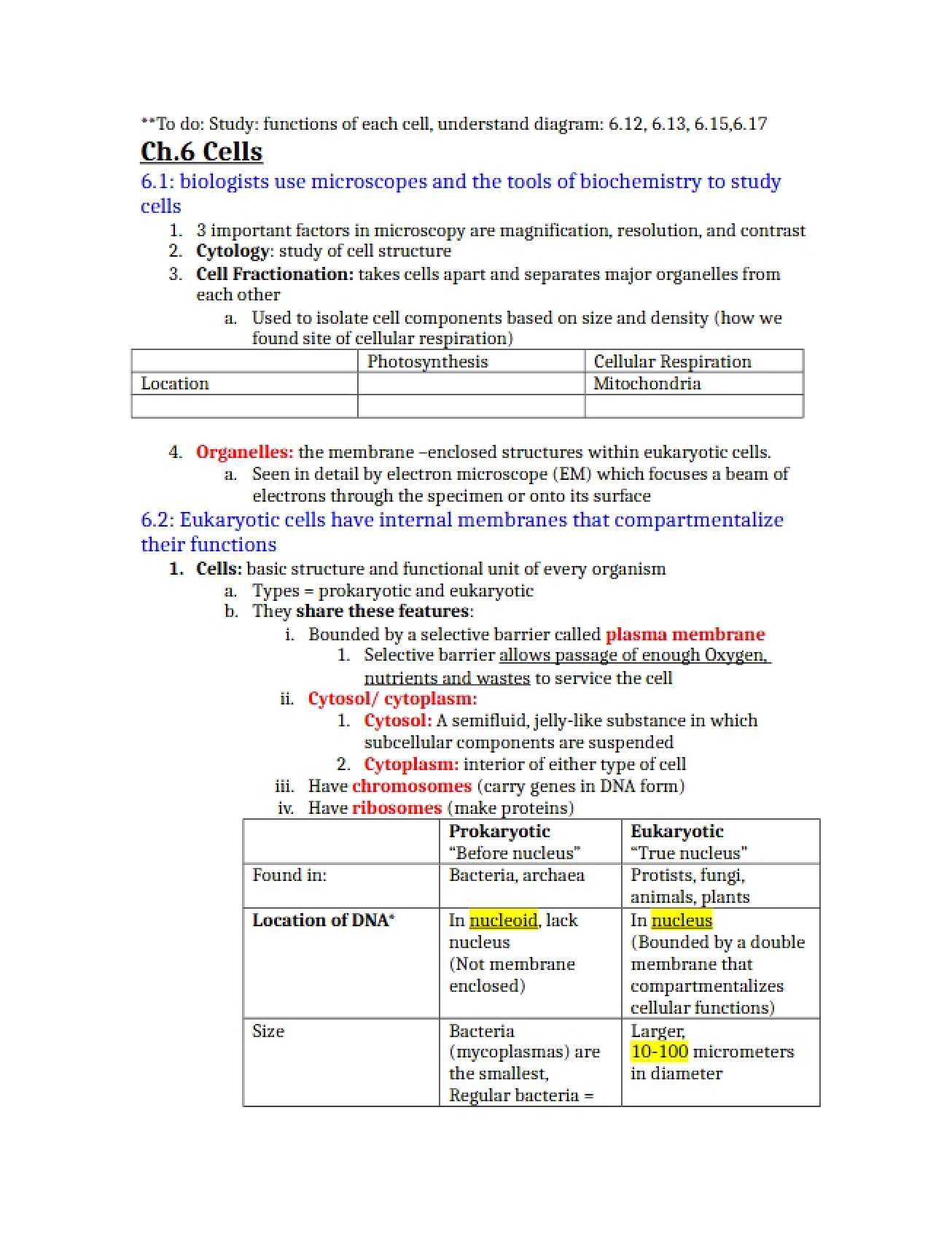 Notes for Bio Test 2 Material