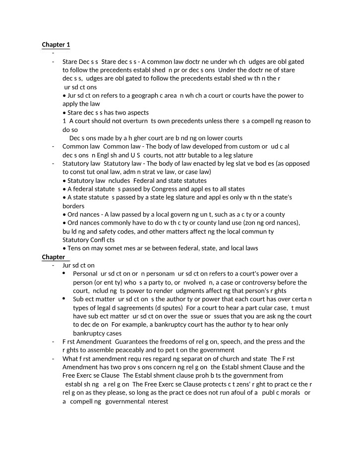 Notes for Law School