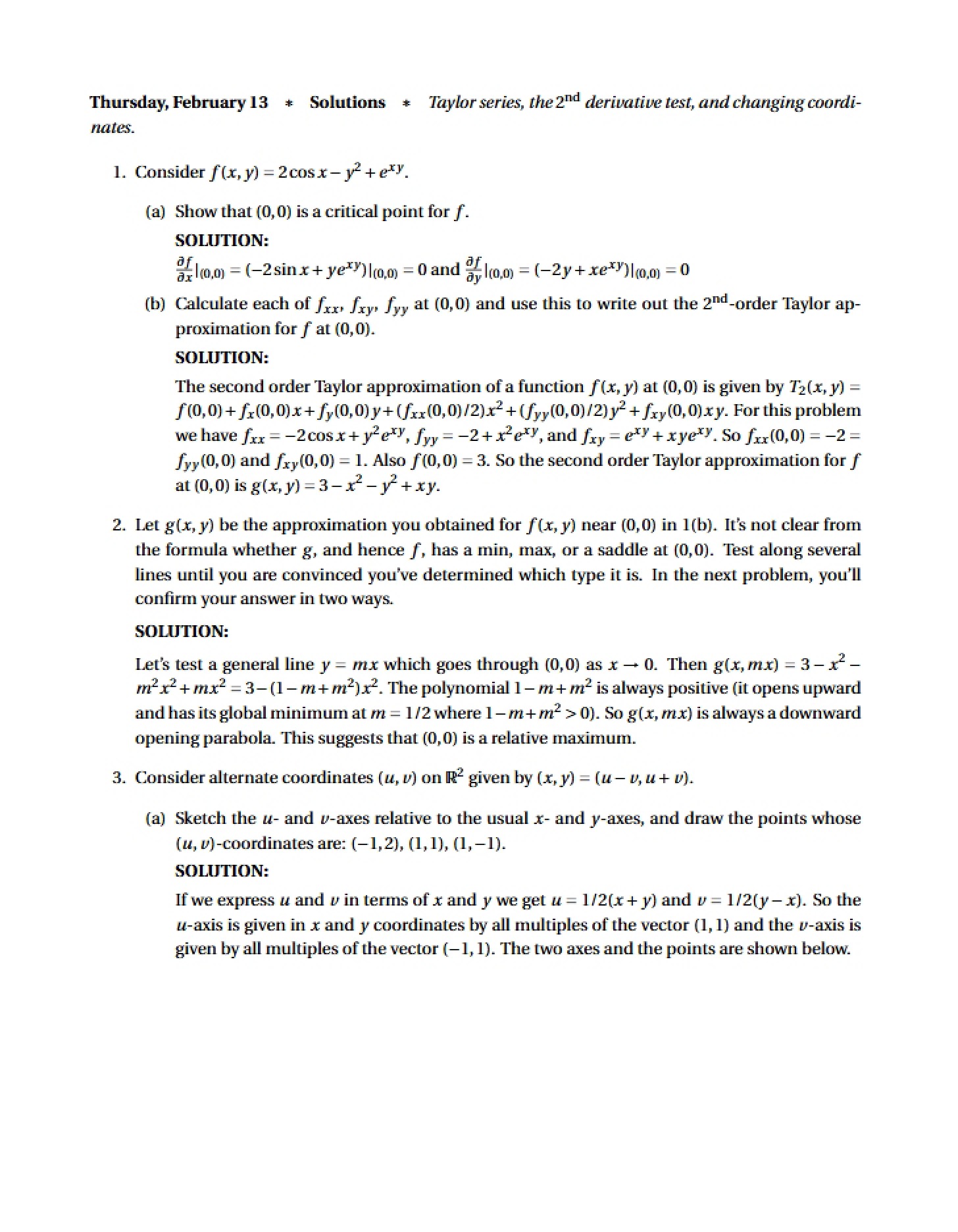 Worksheet Solutions Feb 13, 2014