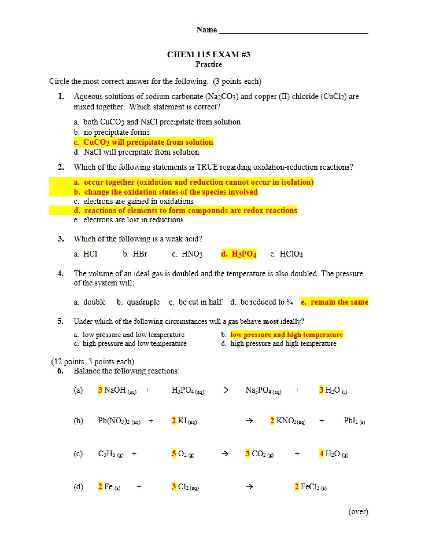Review Sheet - 4 Pages