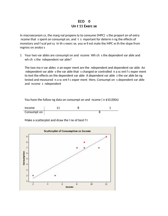 Unit 11 Exercise - ECO250