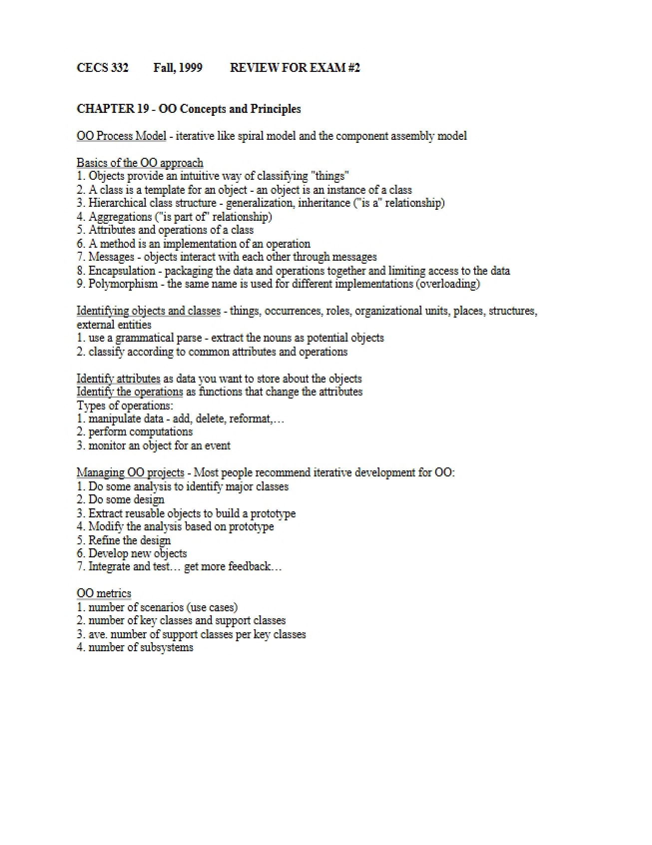 CS 4320 Review