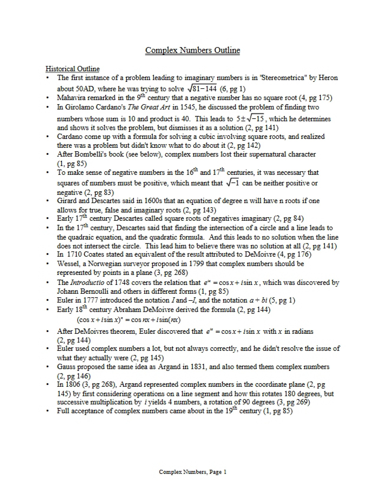 History of Mathematics Lecture Notes