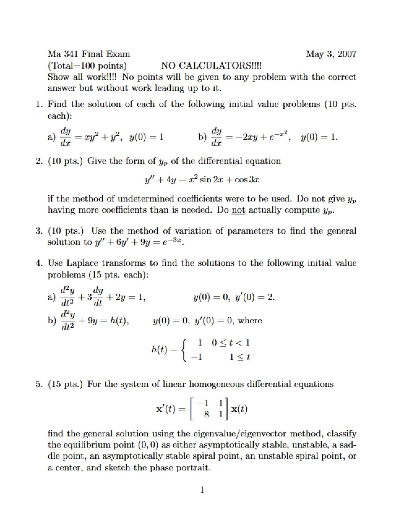 MA 341 Final
