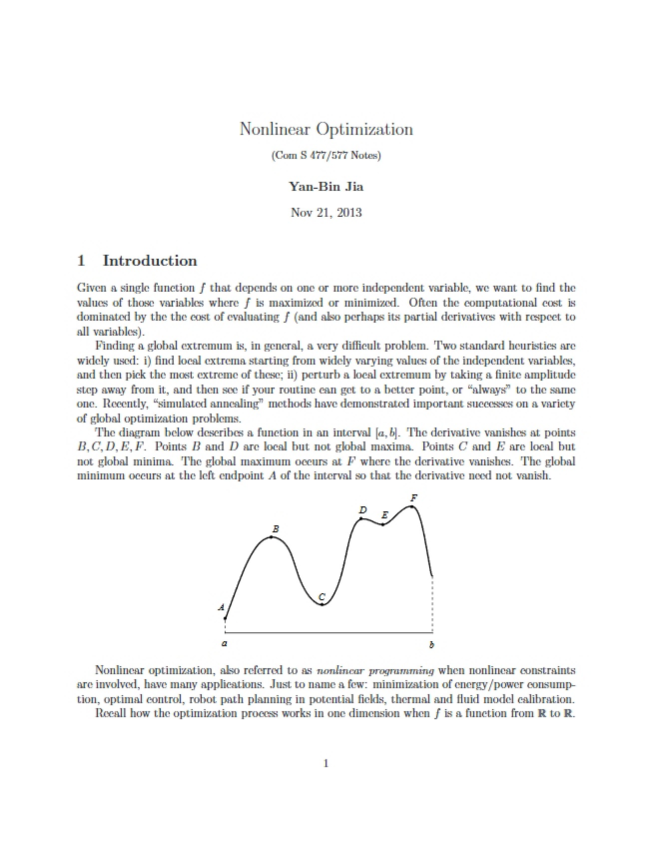 Overview of Nonlinear Optimization