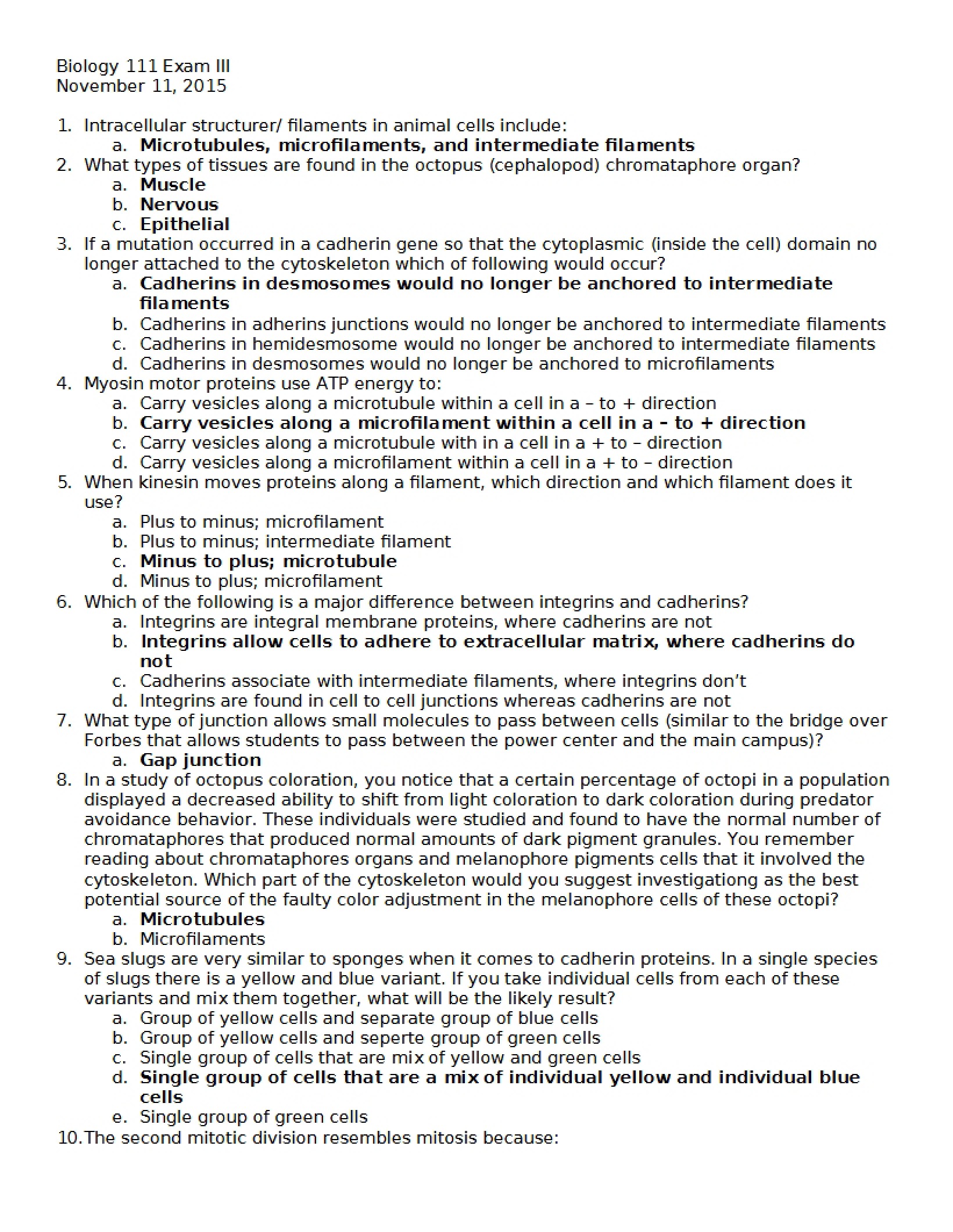 Exam Three