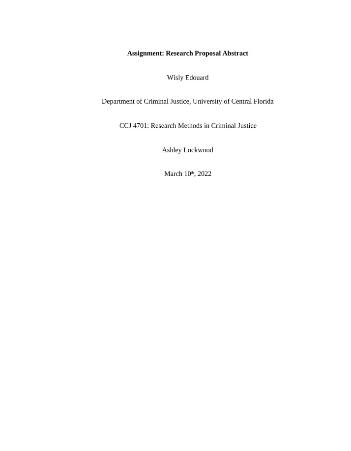 Substance Abuse Impact on Crime Rates - Research Proposal Abstract