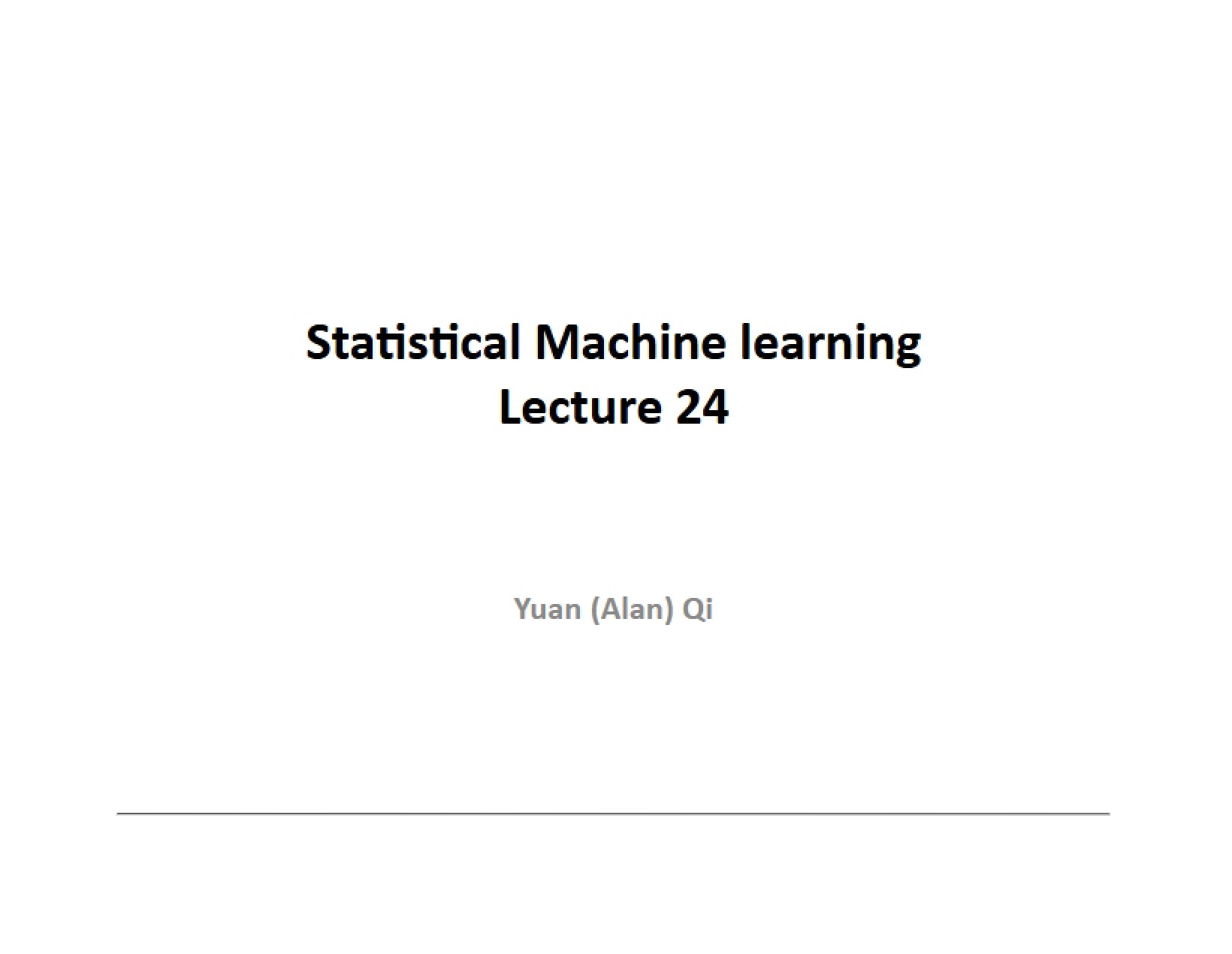 Machine Learning Statistics