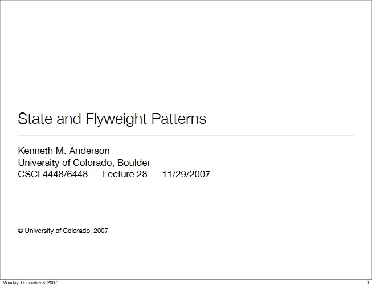 Flyweight and State Design Patterns