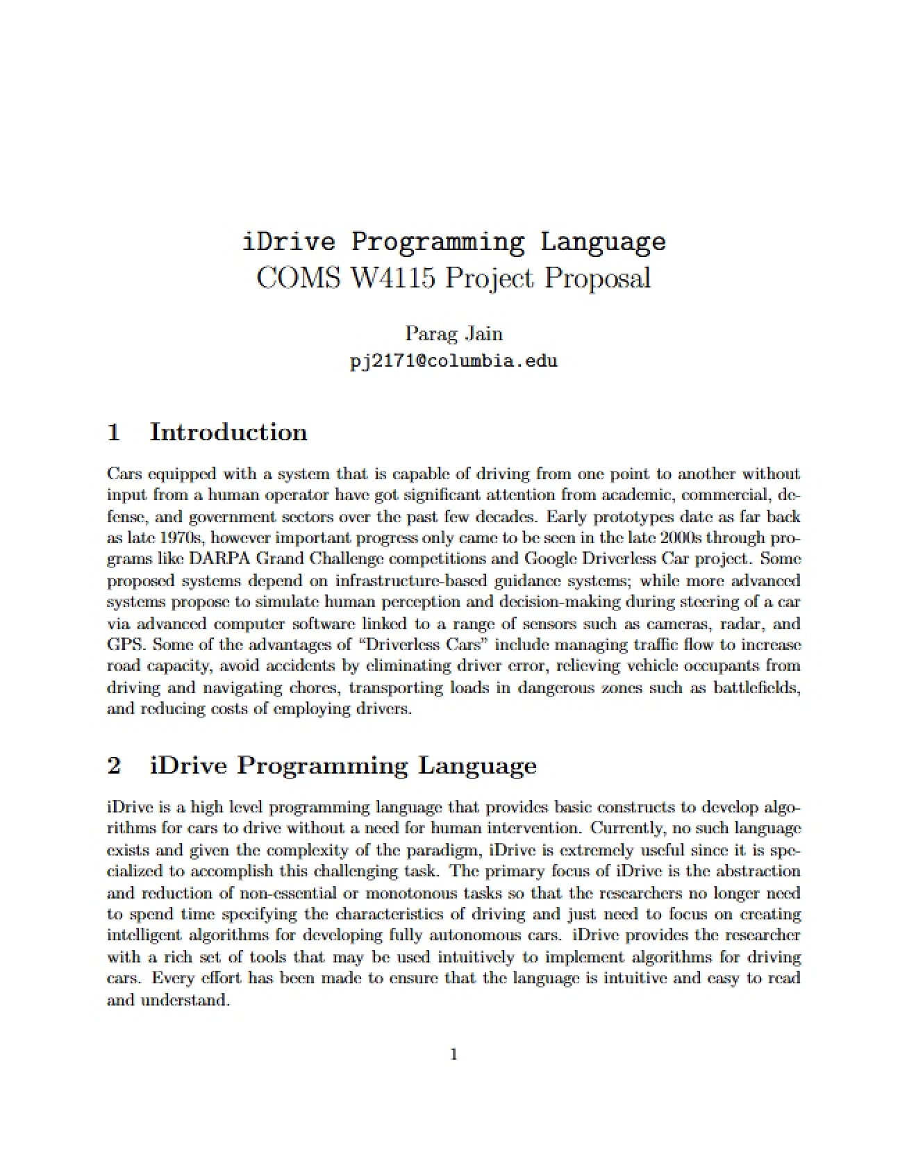 iDrive Programming Language