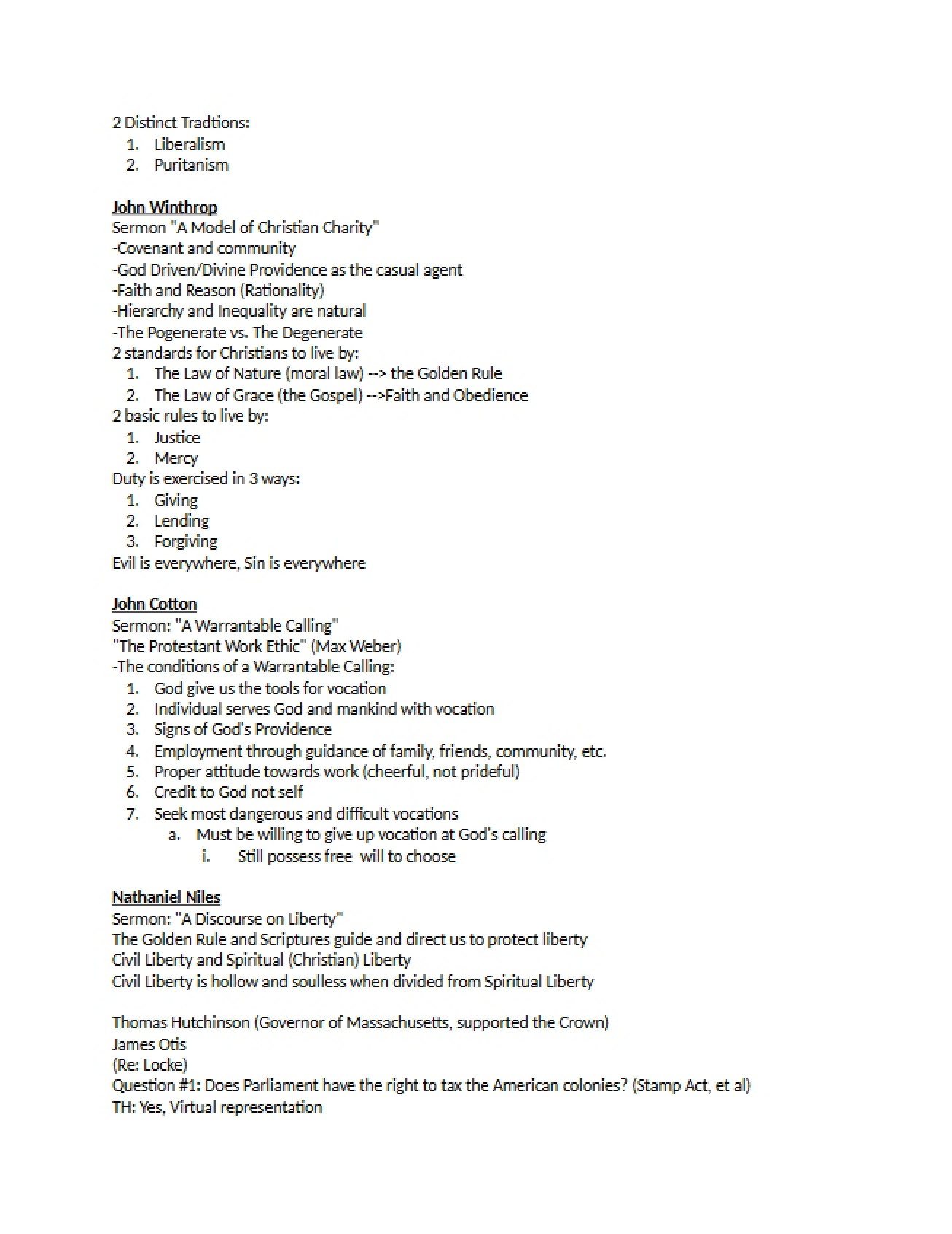 Notes for Week Two