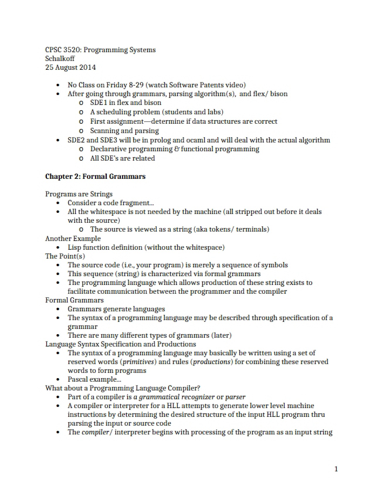 Programming Systems Part Seven
