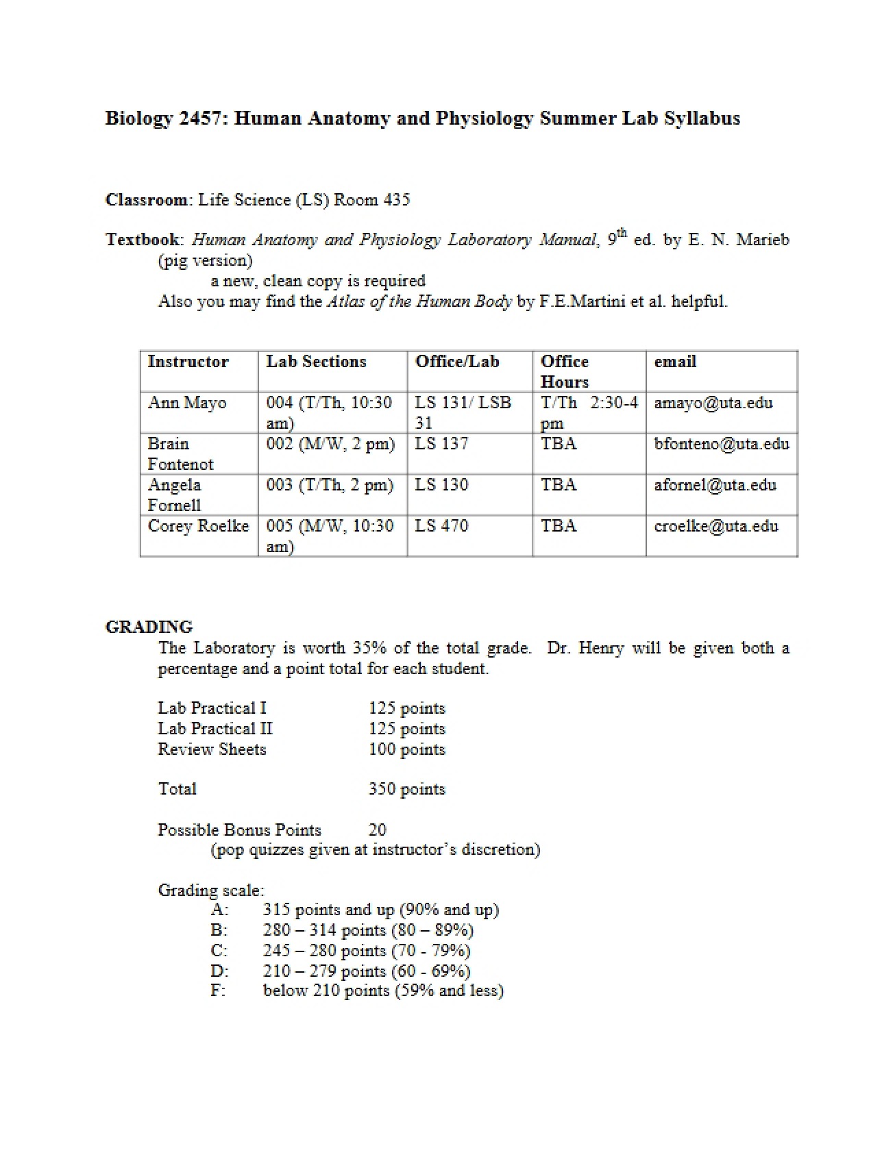 Biology 2457 Course Syllabus