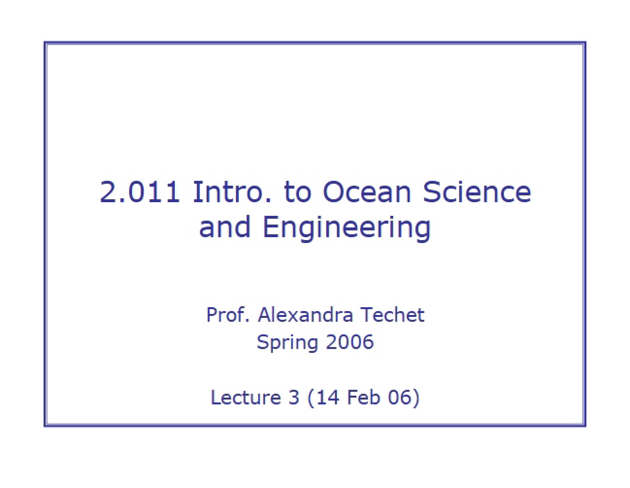 Ocean Science and Engineering Intro