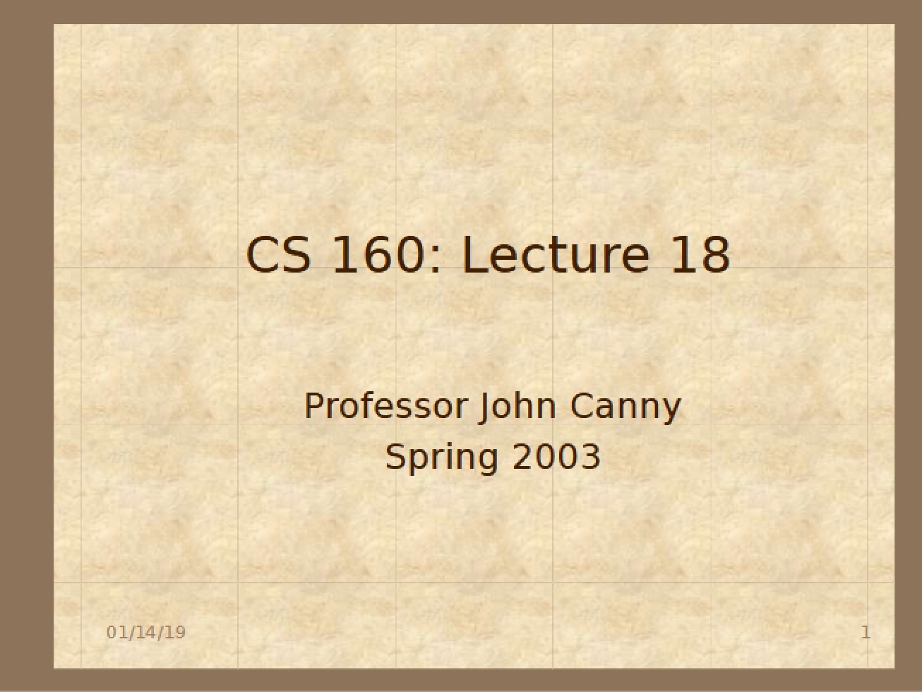 Lecture 18 Notes