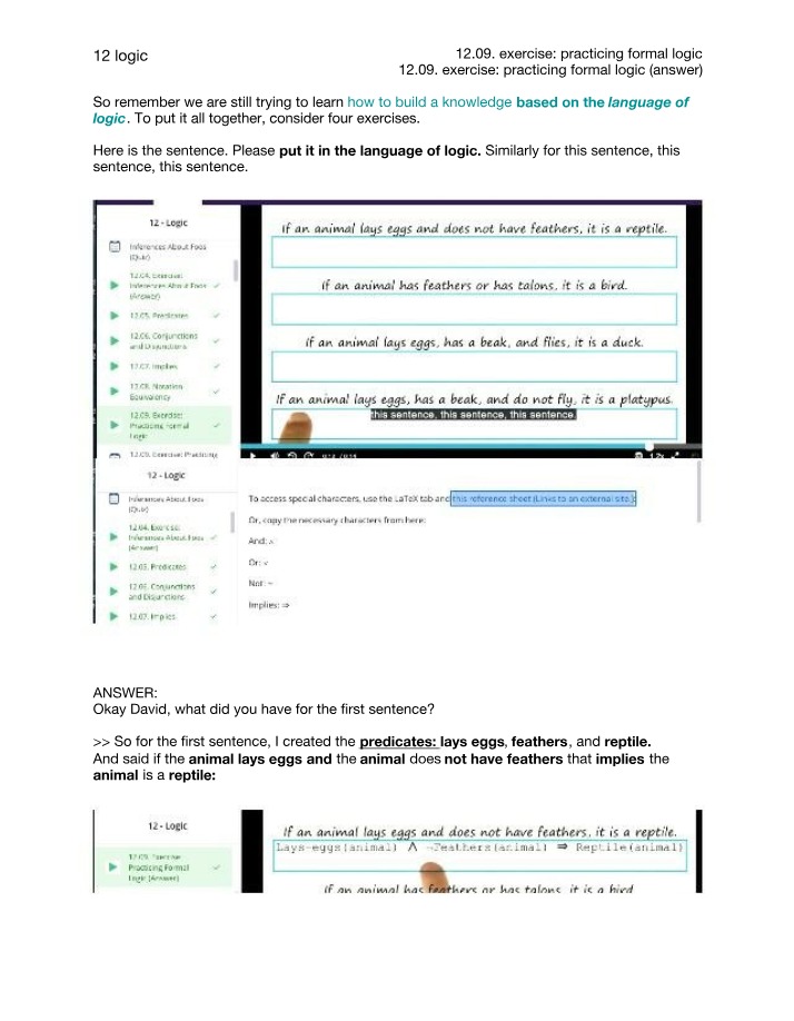 Exercises and Answers for Practicing Formal Logic
