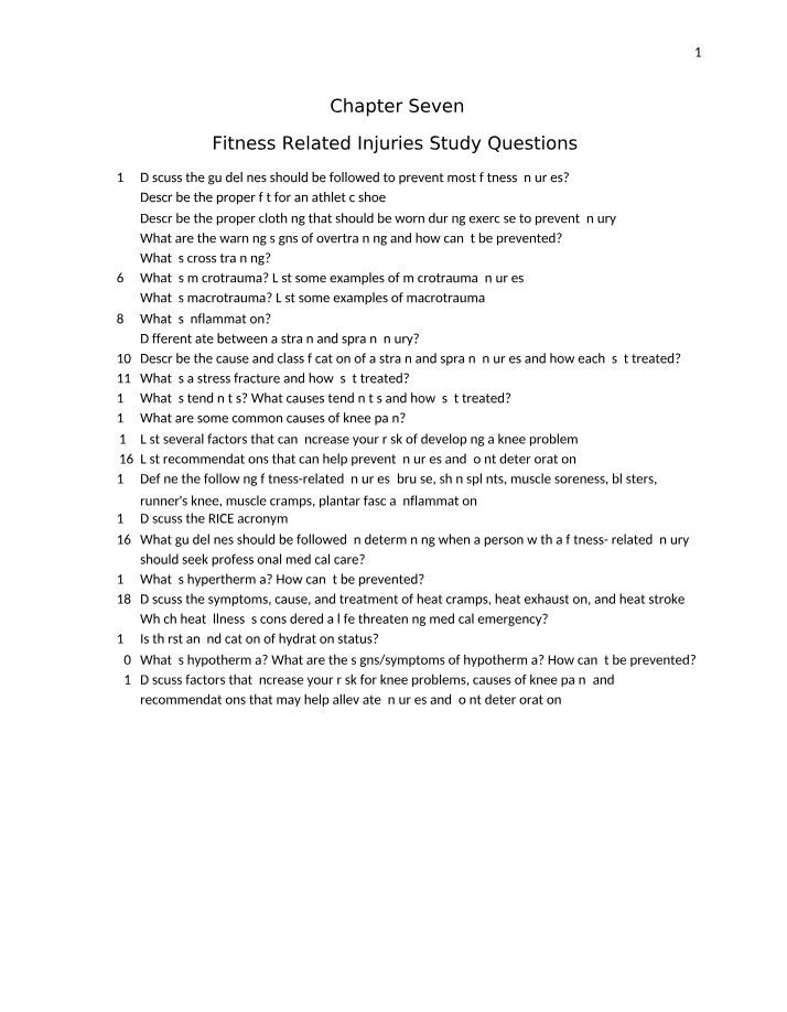 Guidelines for Preventing Fitness Injuries