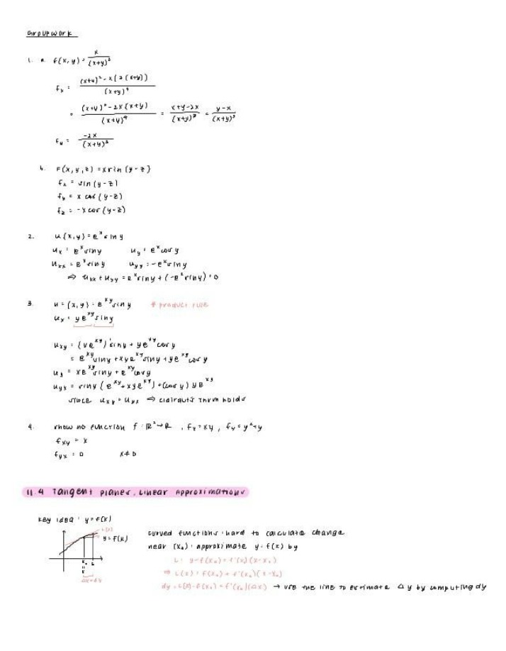 Groupwork for Calculus III