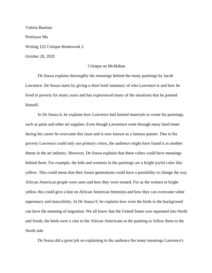 Critique of McMahan's Work