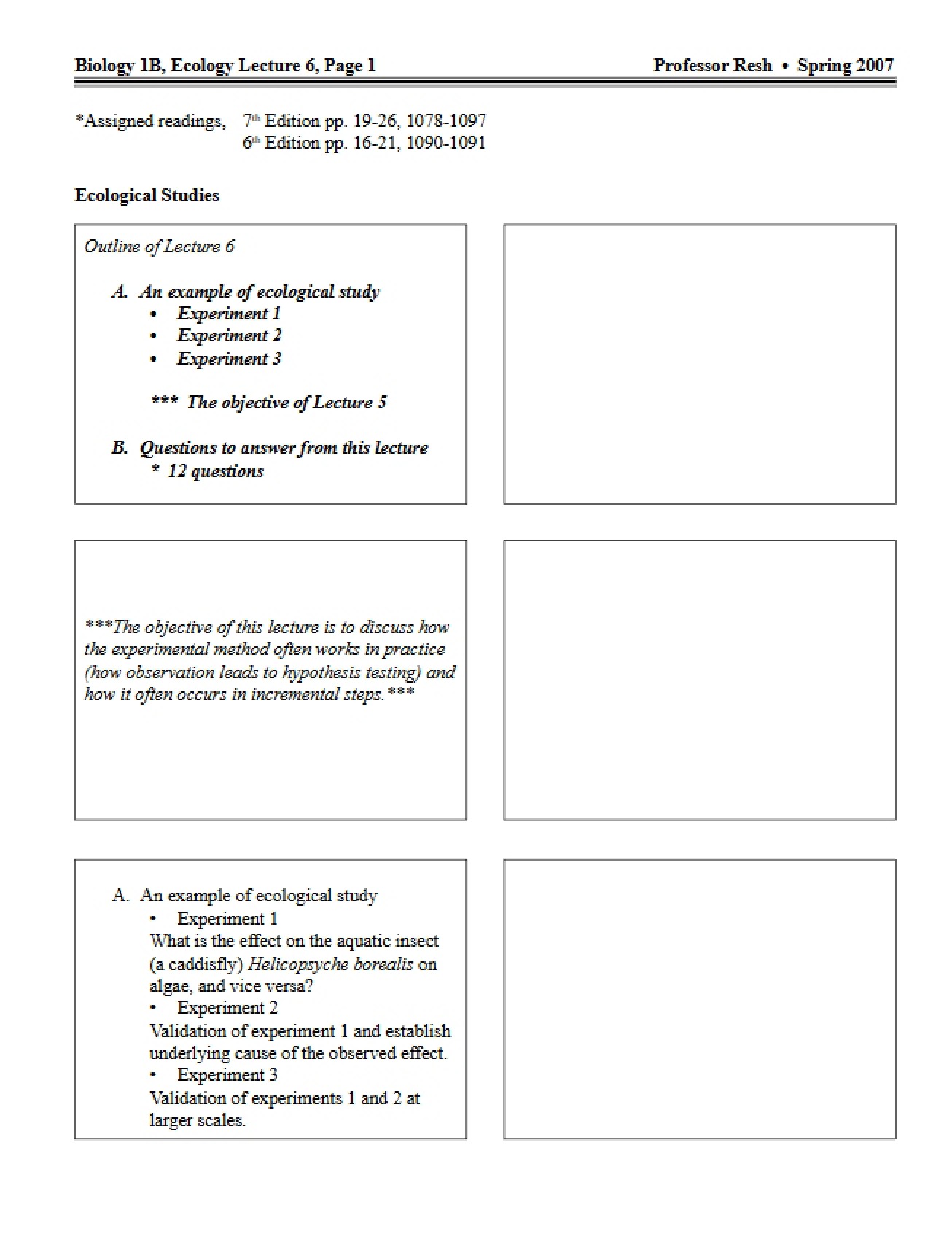Biology Lecture Handouts