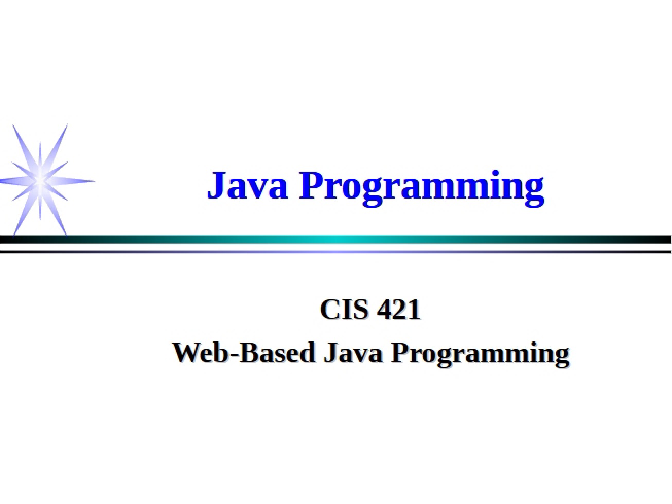 Java Programming for Web Software Development