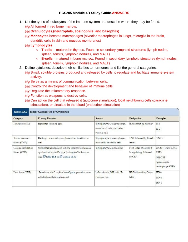 Module 4B Study Guide Answers