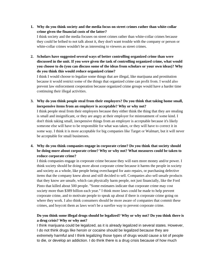 White-Collar Crime - Media Focus and Financial Implications