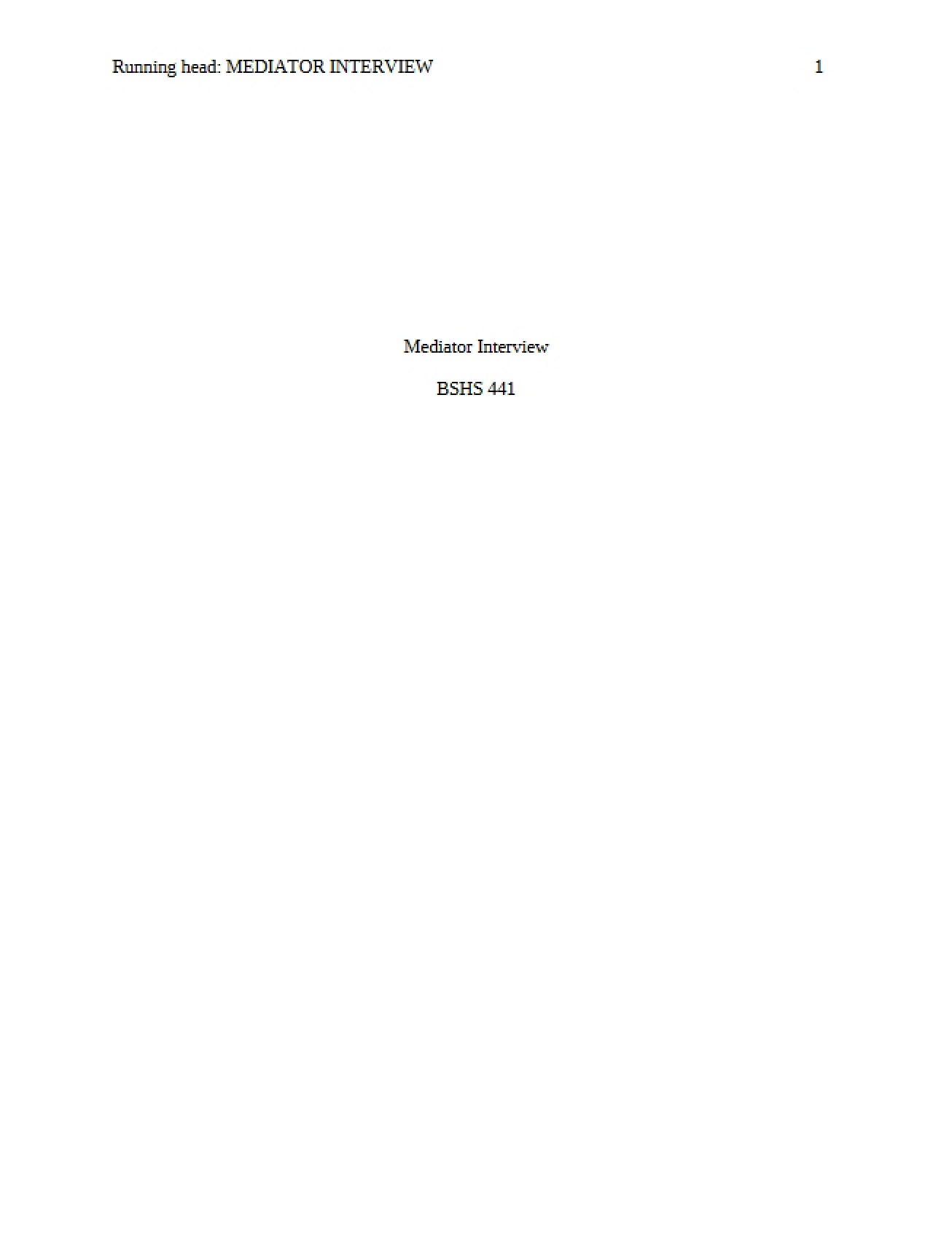 Mediator Interview