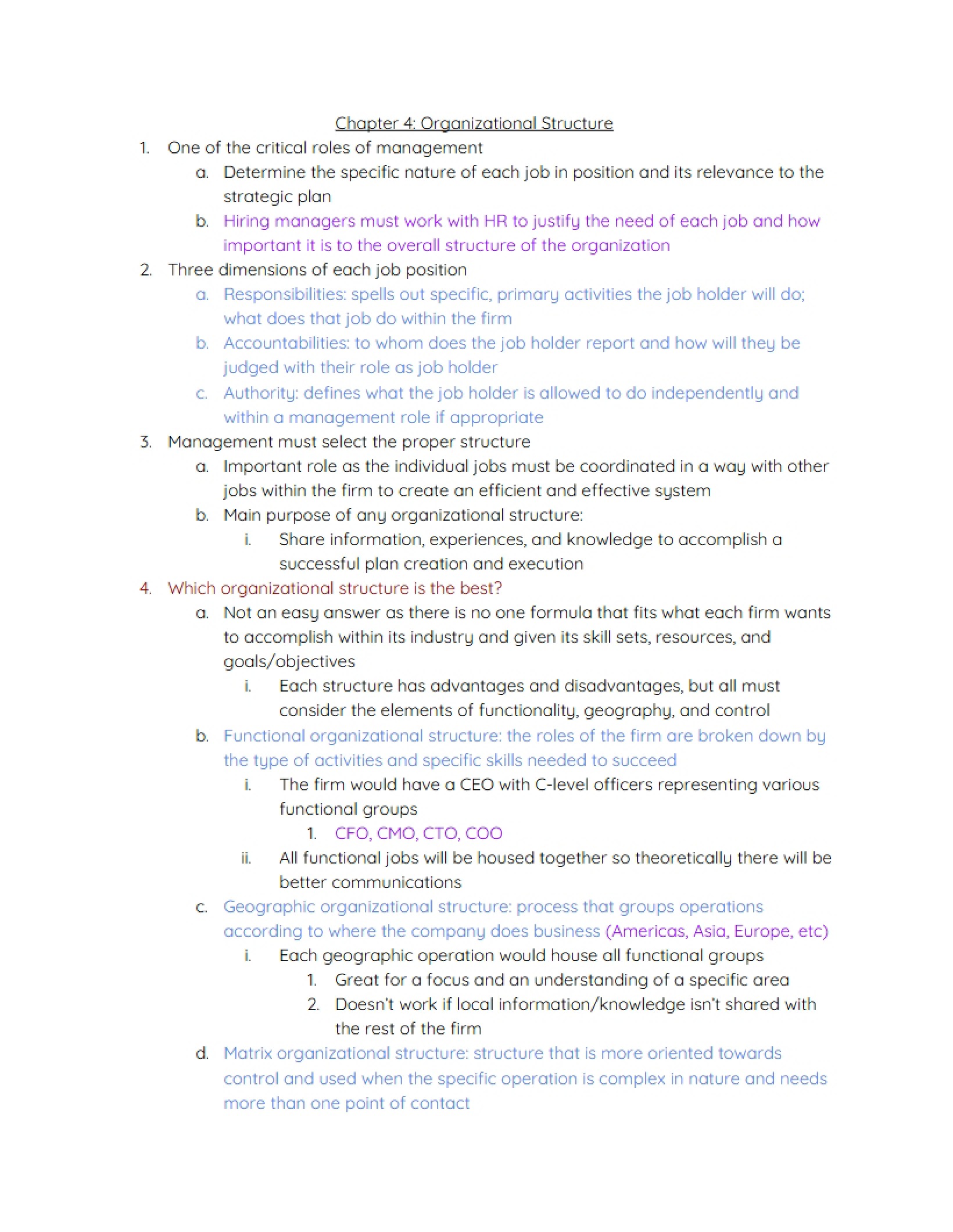 Structure of Organizations (Chapter 4)