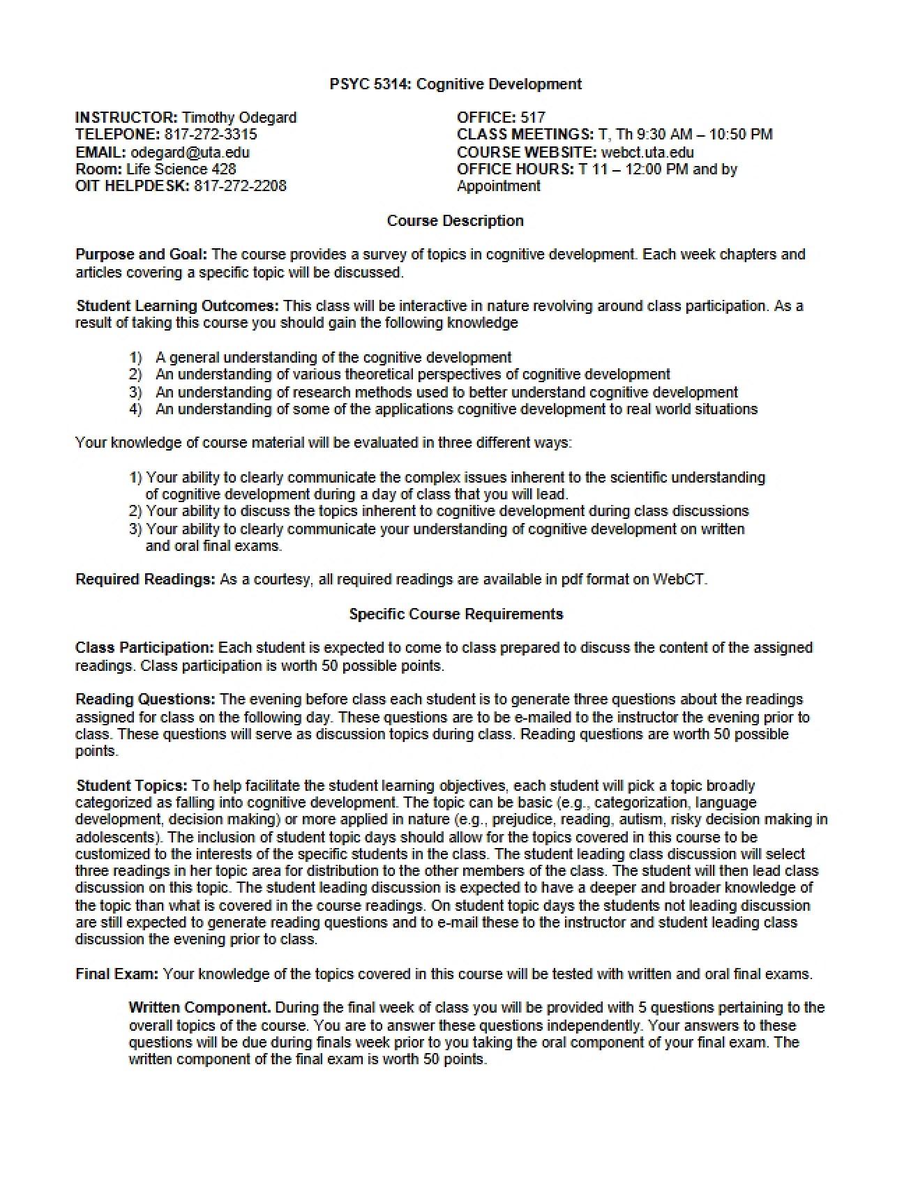 Syllabus II
