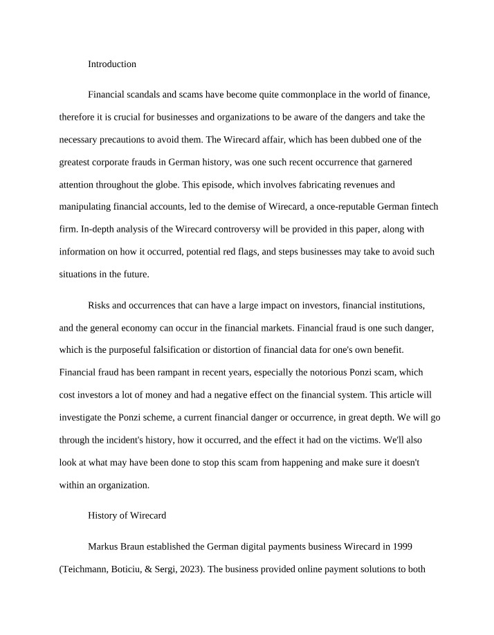 Wirecard Scandal - Risk Paper