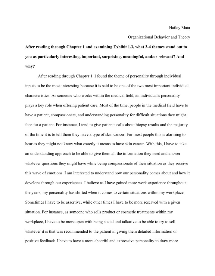 HEALTH 5320 - Sunday Reflection 1