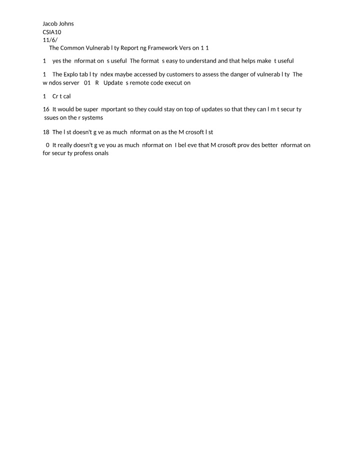 The Common Vulnerability Reporting Framework