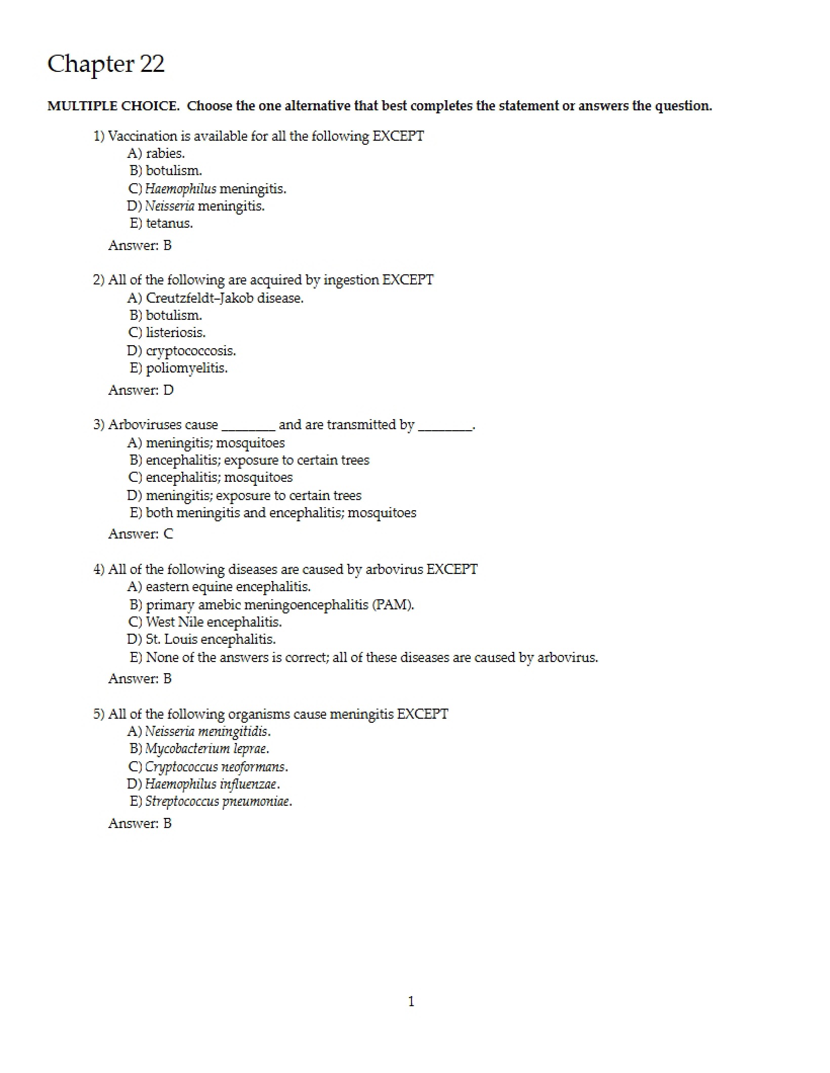 Microbiology Chapter Twenty-Two