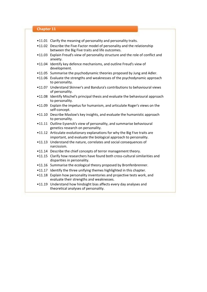 Chapter 11 - Personality Traits and Theories
