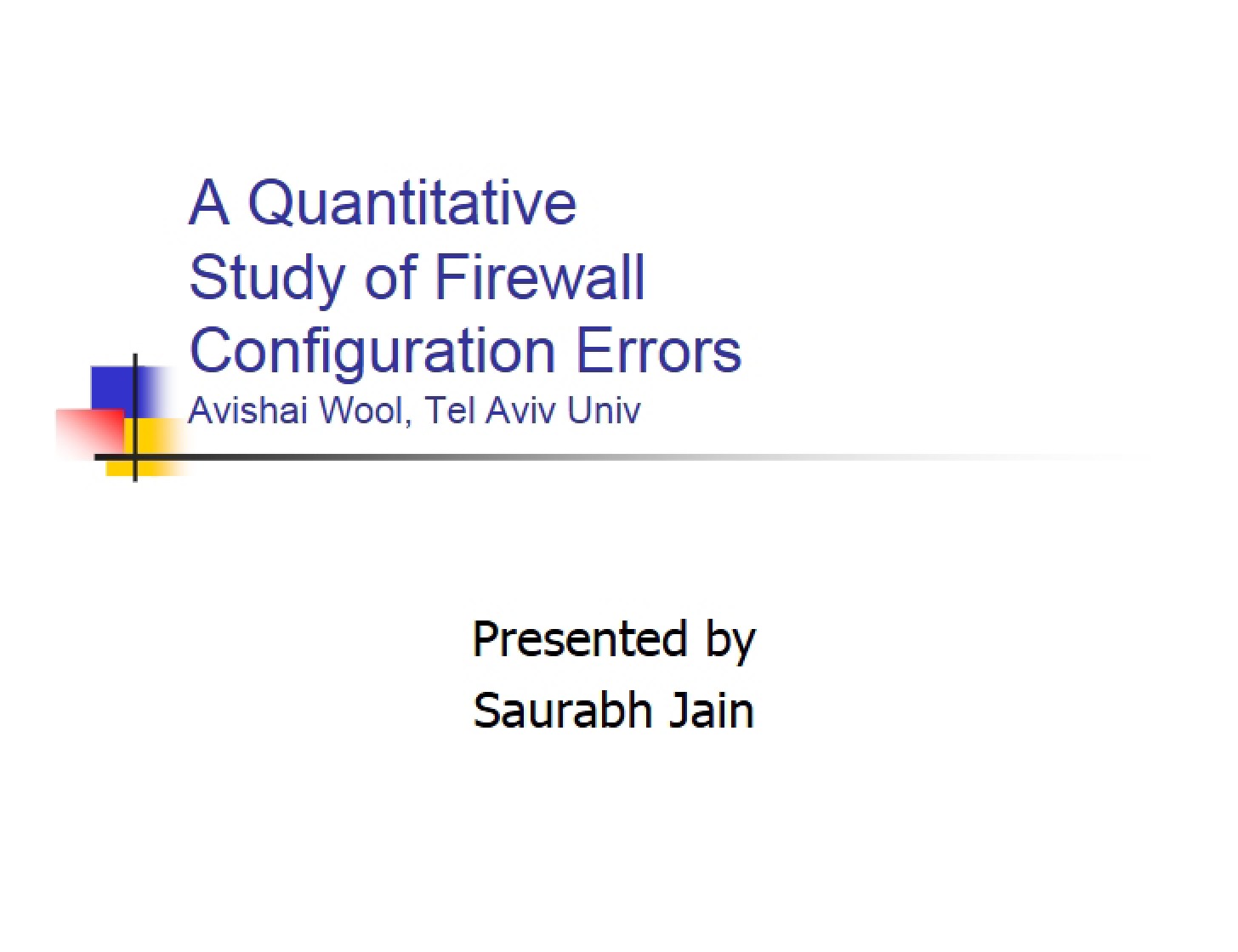 Firewall Configuration Quantitative Error Analysis