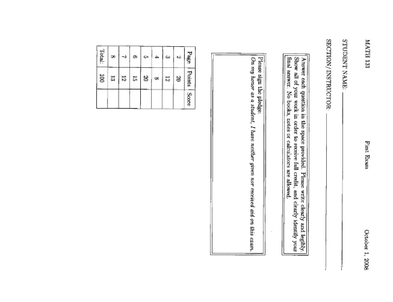 Solutions Fall 2008 Exam 1