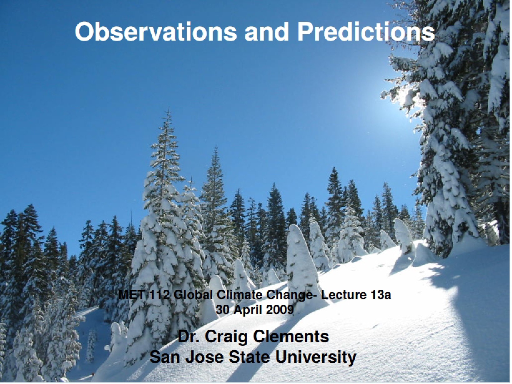 Climate Changes Lecture