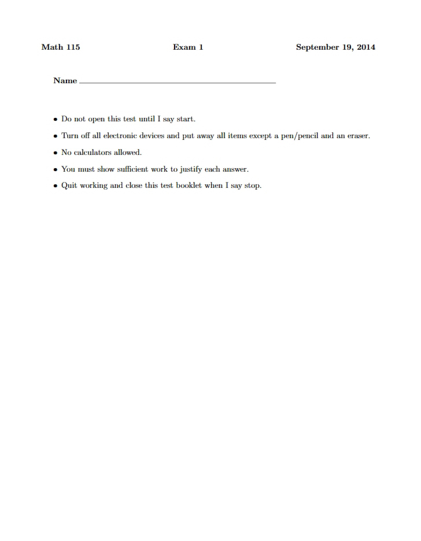 Exercise One